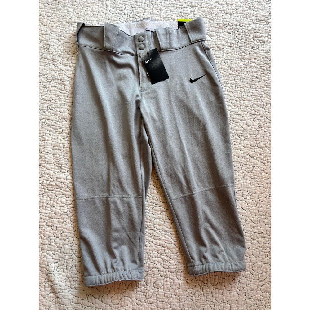 Nike Womens Softball Pants Grey Slim Fit Medium Athletic Trousers
